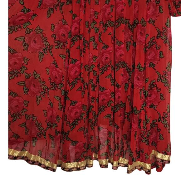 Free People Bold Blooms Embroidered Red Midi Dress - Picture 8 of 9